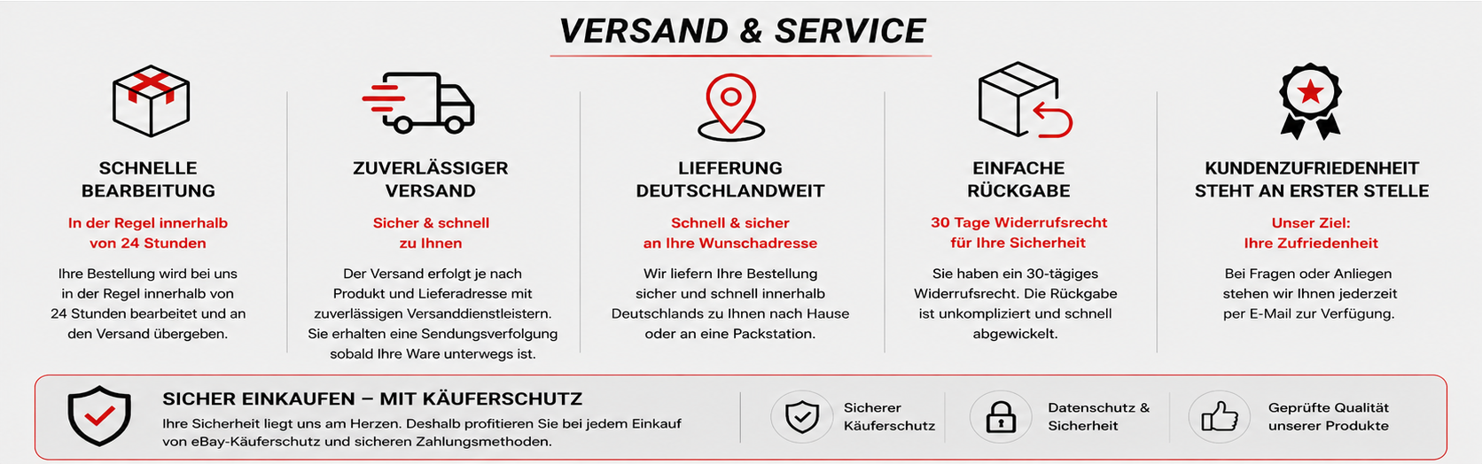 Versand und Service